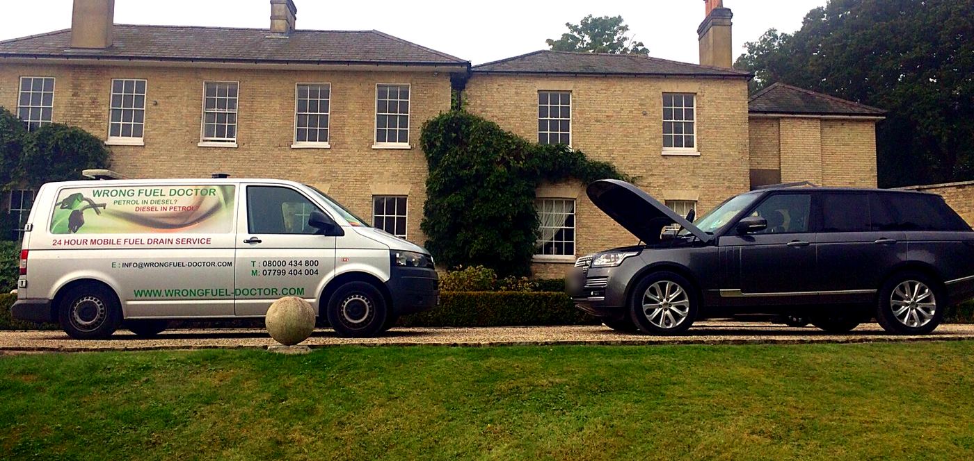 Wrong Fuel Doctor technician draining petrol from a diesel car in Loachbrook