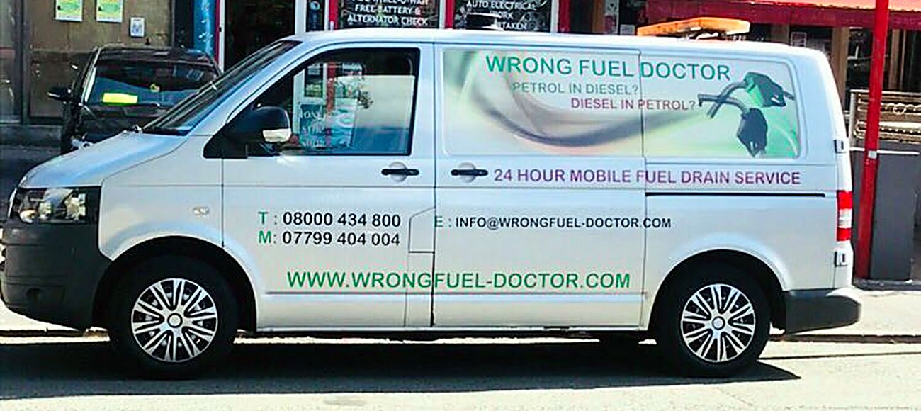 Wrong Fuel Doctor technician draining petrol from a diesel car in Ackers Crossing